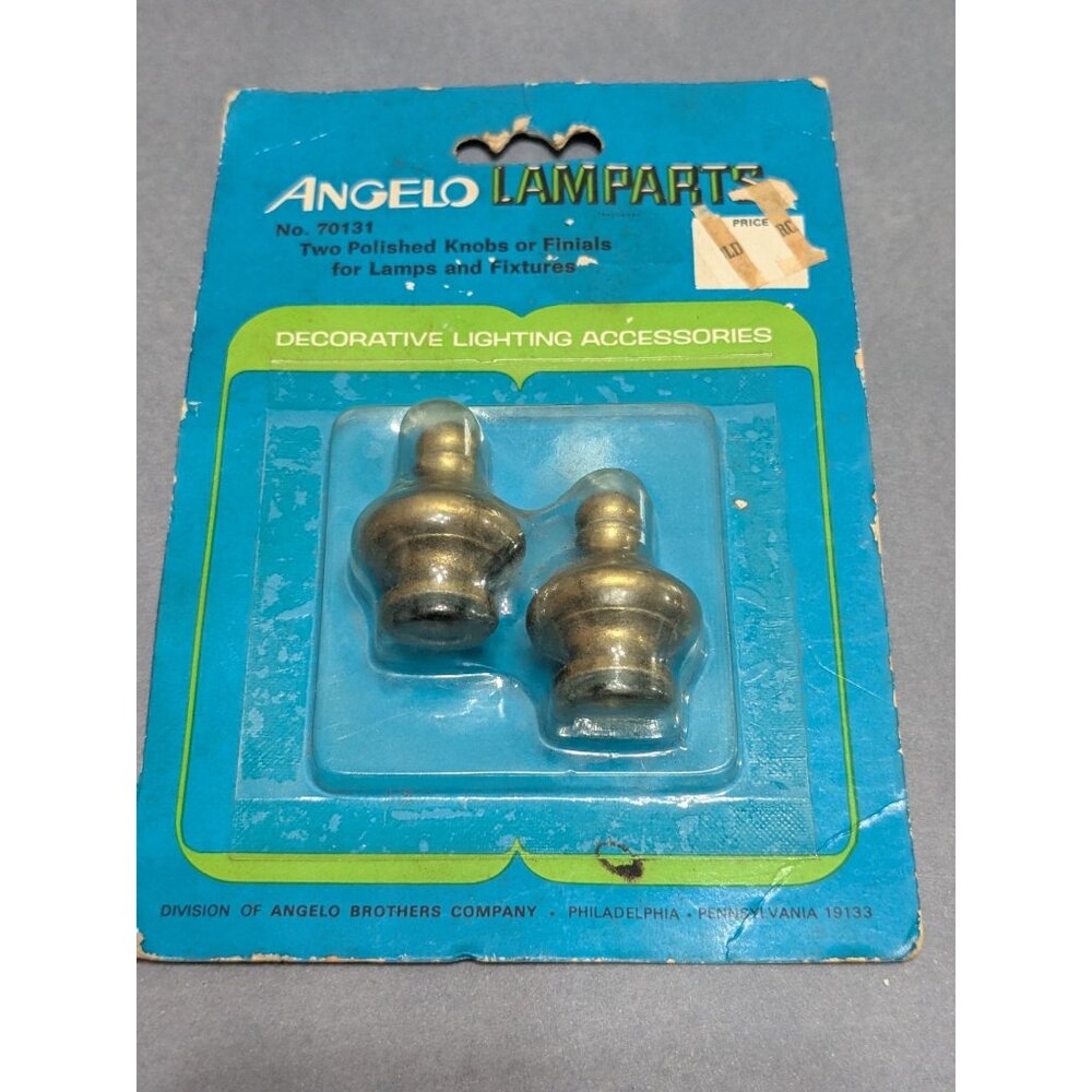 Angelo Lamparts Finials (2) Polished Knobs No. 70131 New Old Stock 1970